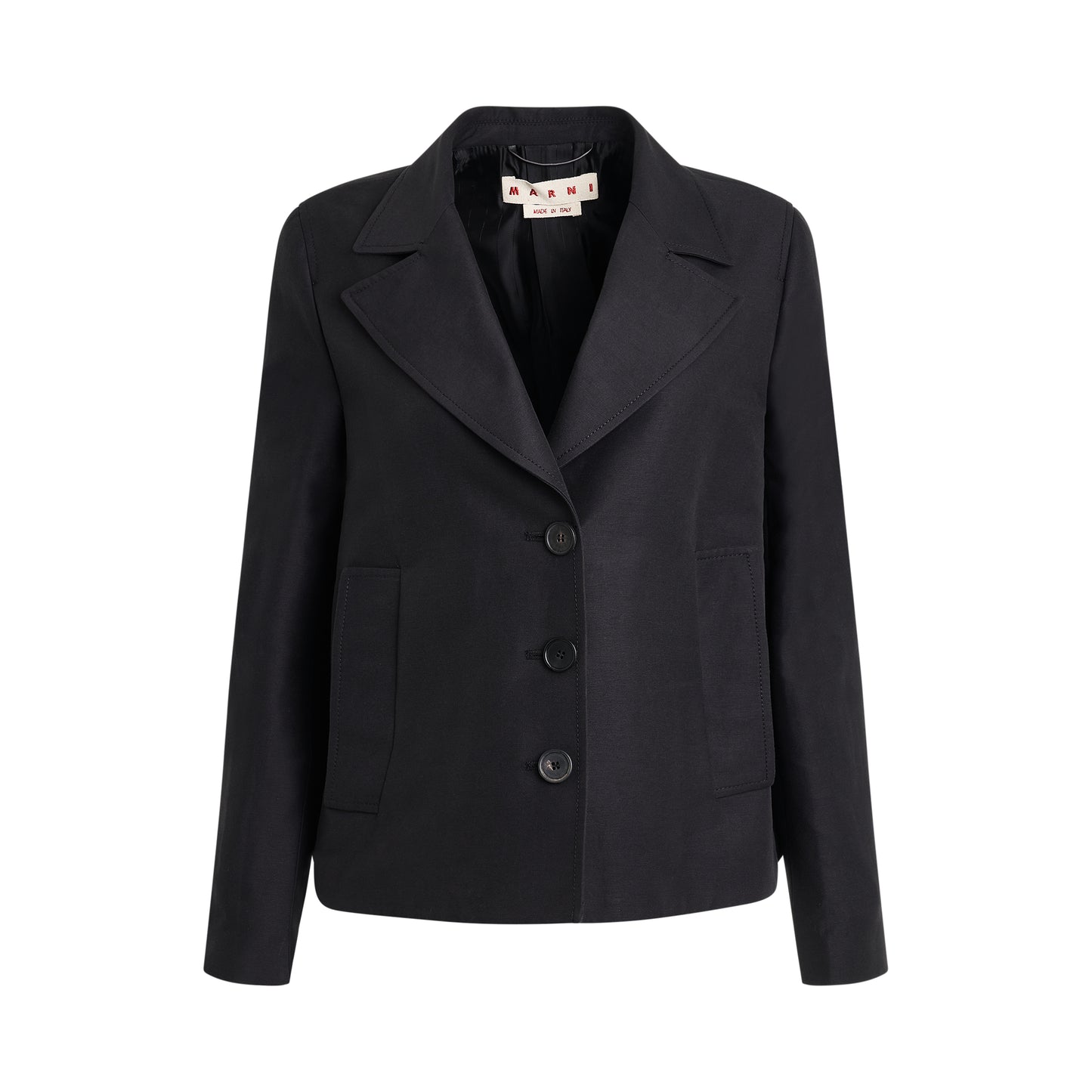 3 Button Flared Jacket in Black