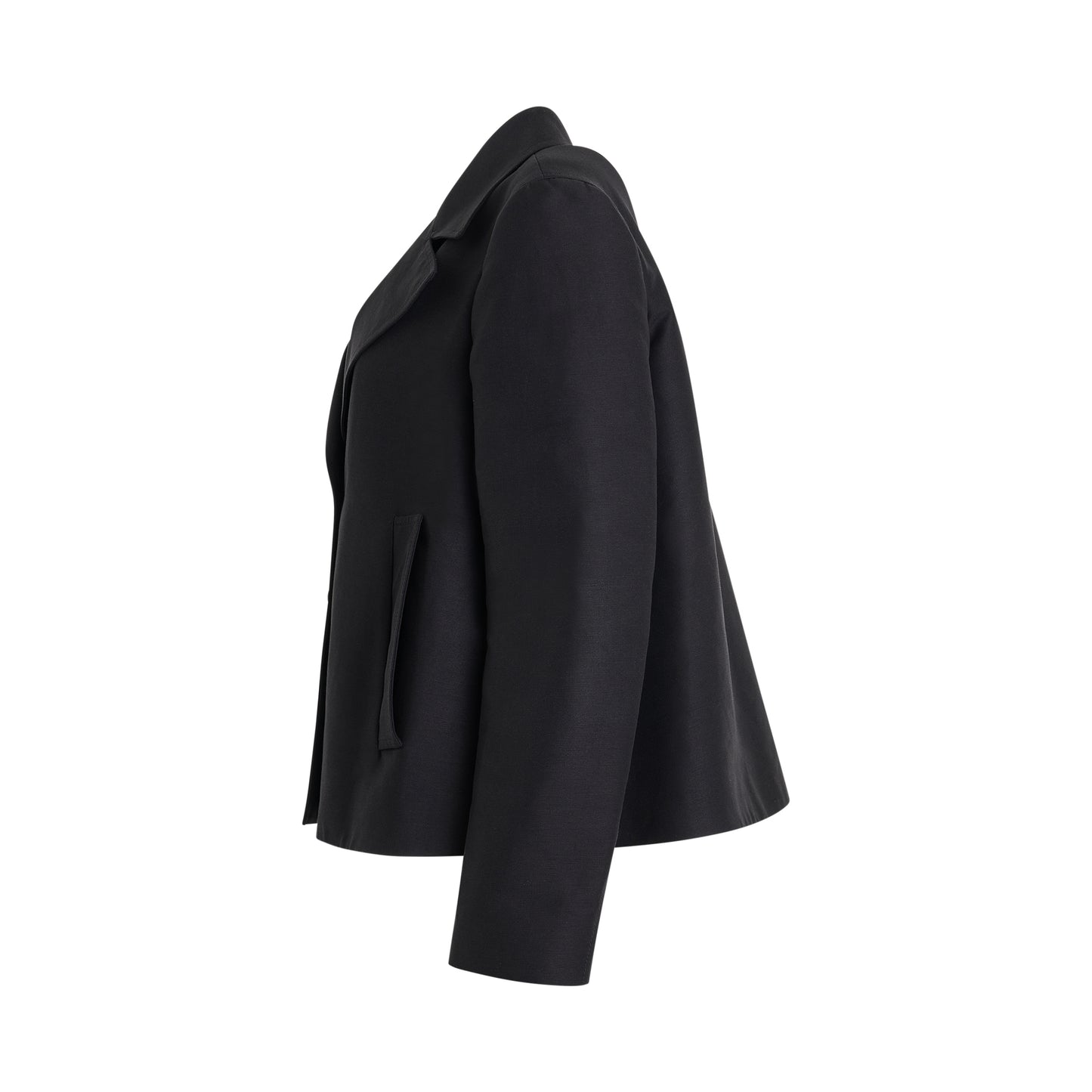 3 Button Flared Jacket in Black