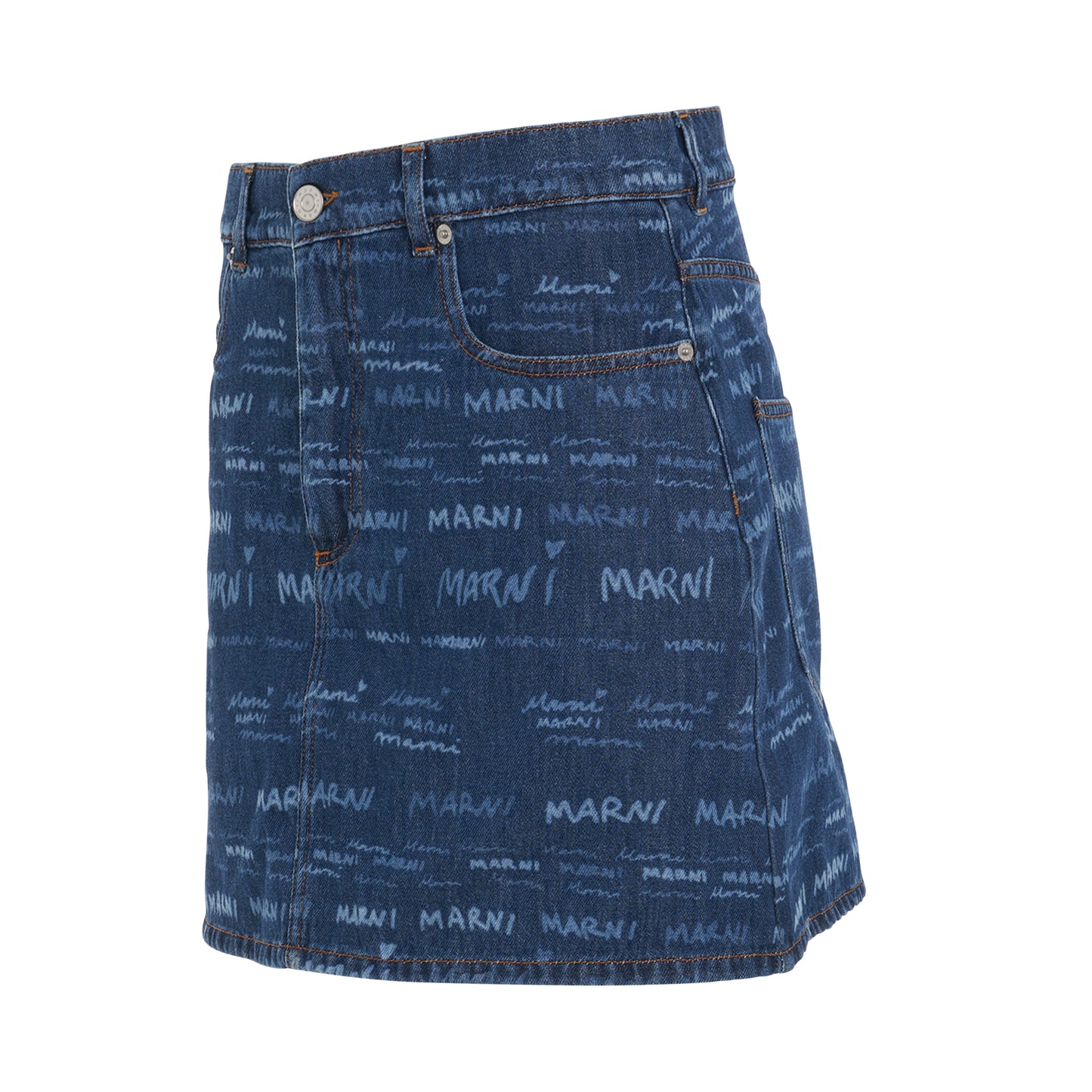 All Over Logo Skirt in Iris Blue