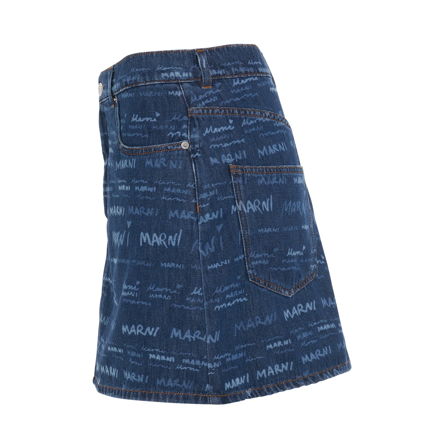 All Over Logo Skirt in Iris Blue