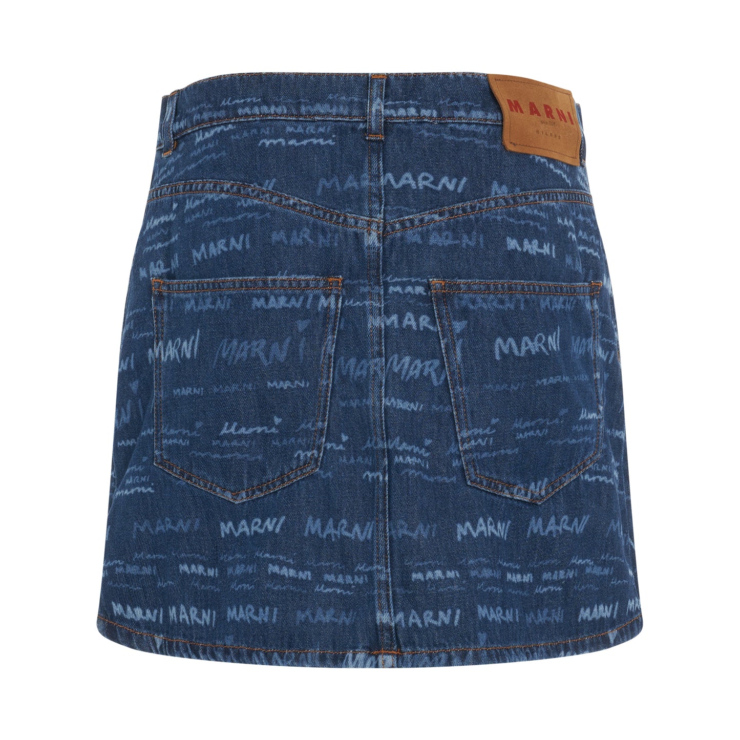 All Over Logo Skirt in Iris Blue