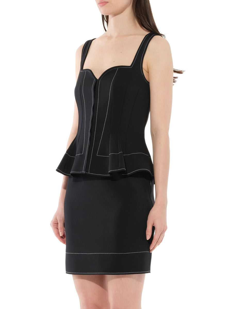 Contrast Short Dress in Black