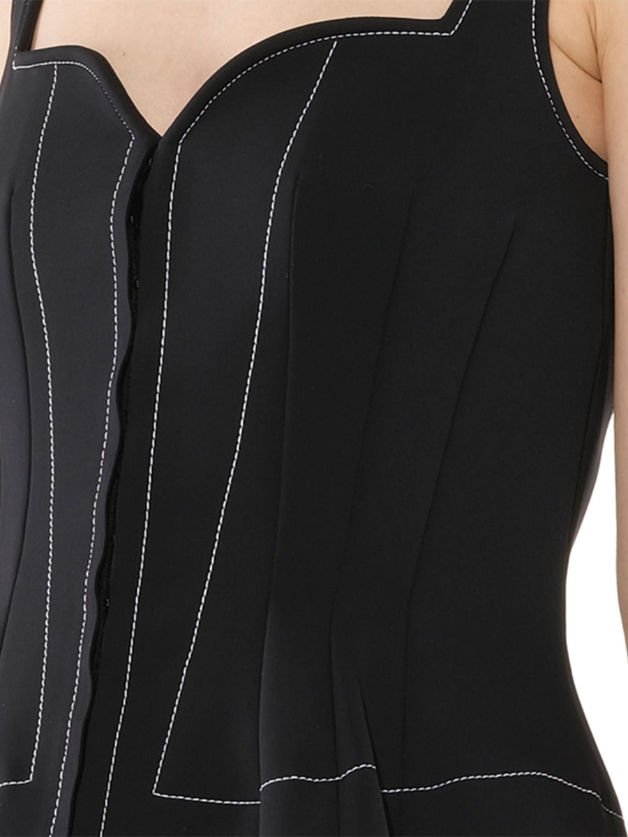 Contrast Short Dress in Black