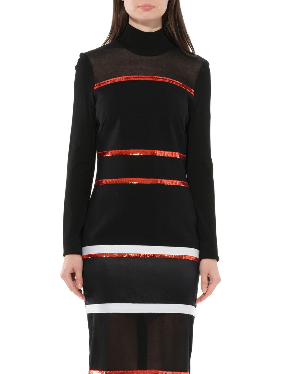 Long Dress in Black/Red/White