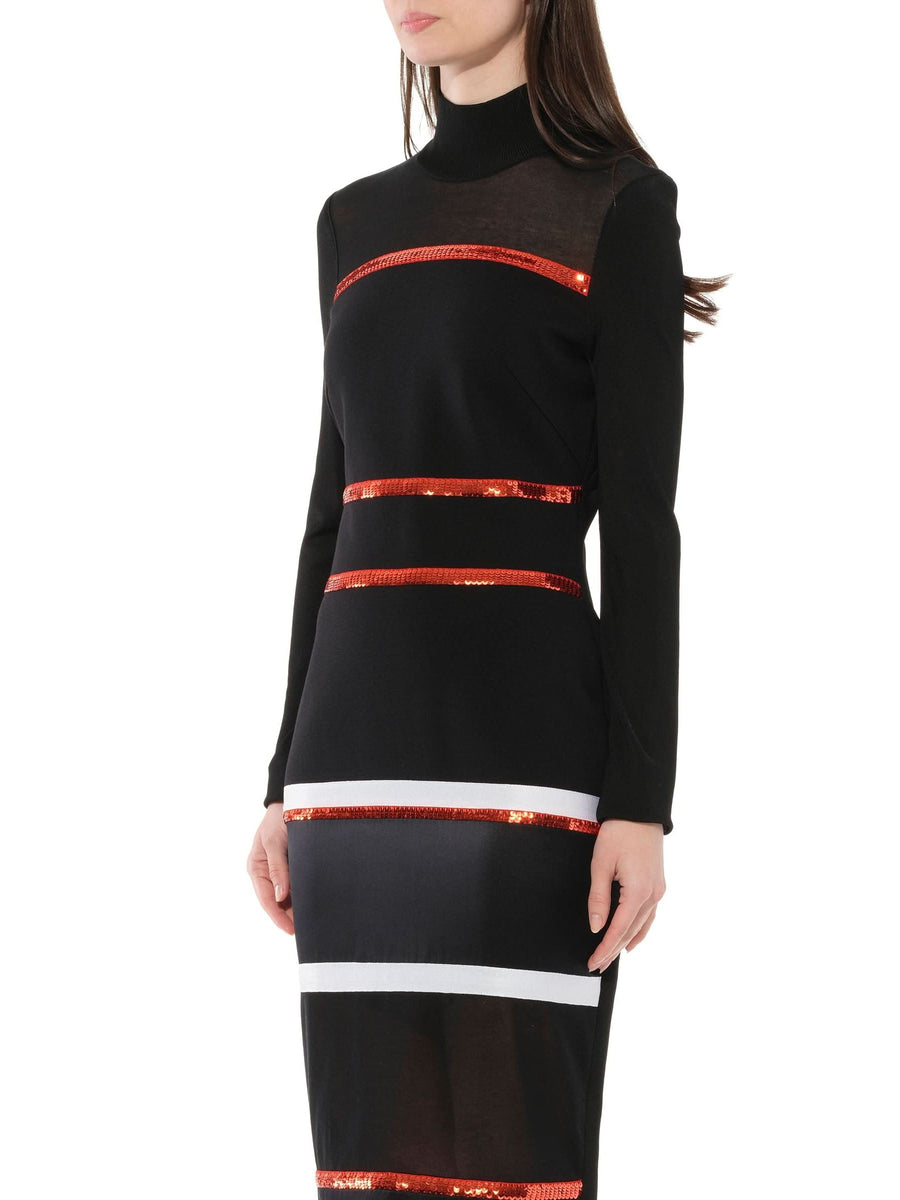 Long Dress in Black/Red/White