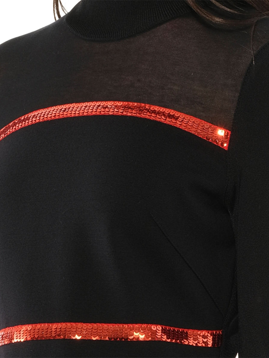 Long Dress in Black/Red/White