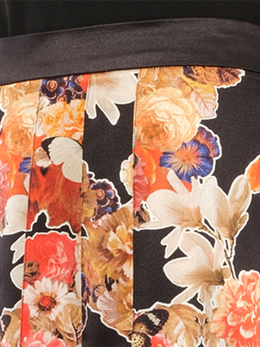 Flower Print Skirts in Black