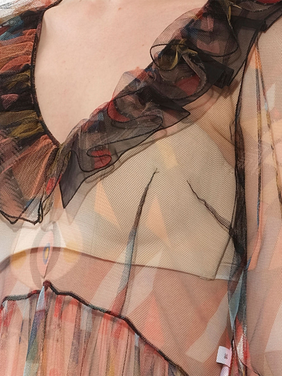 Short Dress in Sheer Multicolour
