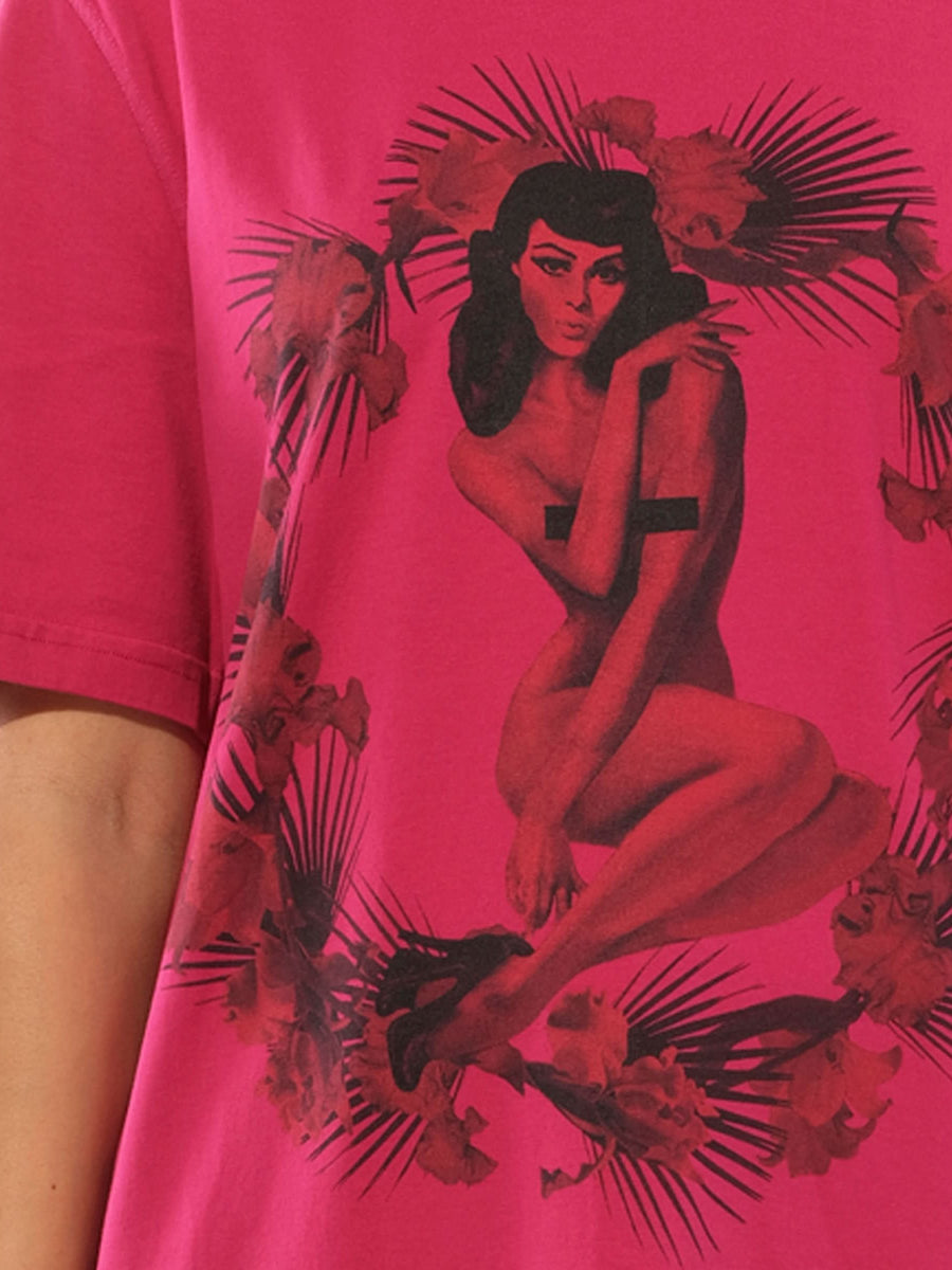Short Sleeve T-Shirt in Fushia