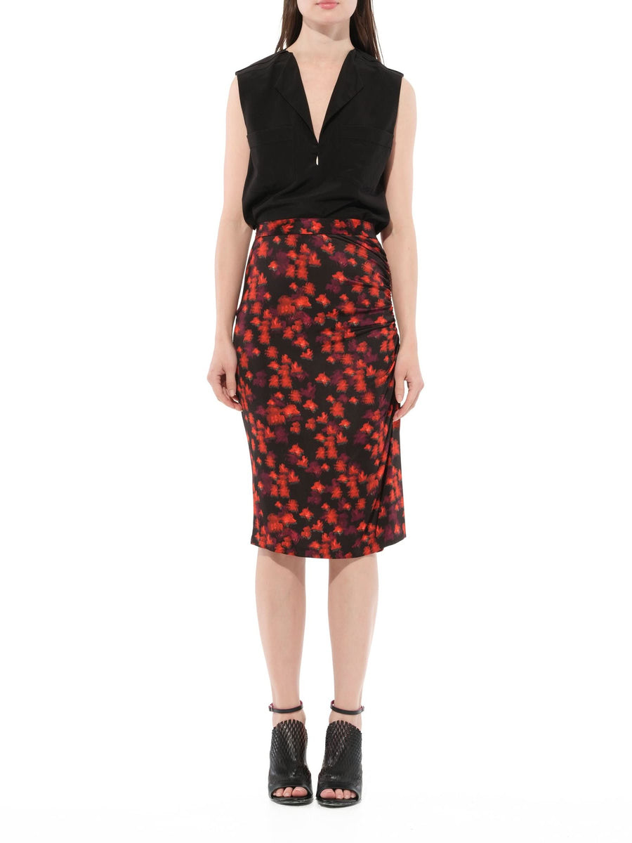 Flower Skirt in Black/Red