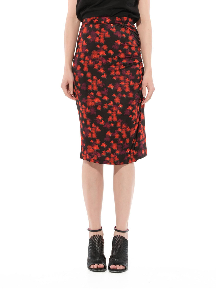 Flower Skirt in Black/Red