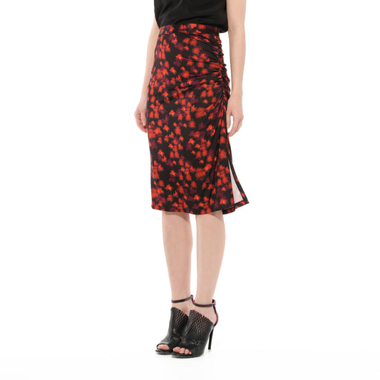 Flower Skirt in Black/Red