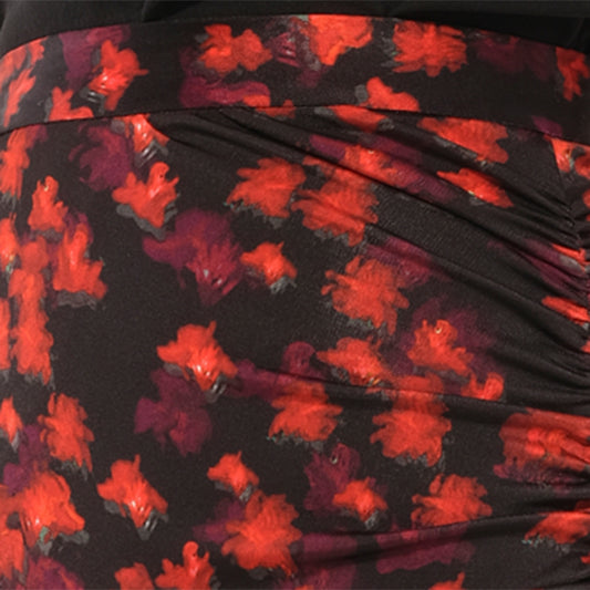 Flower Skirt in Black/Red