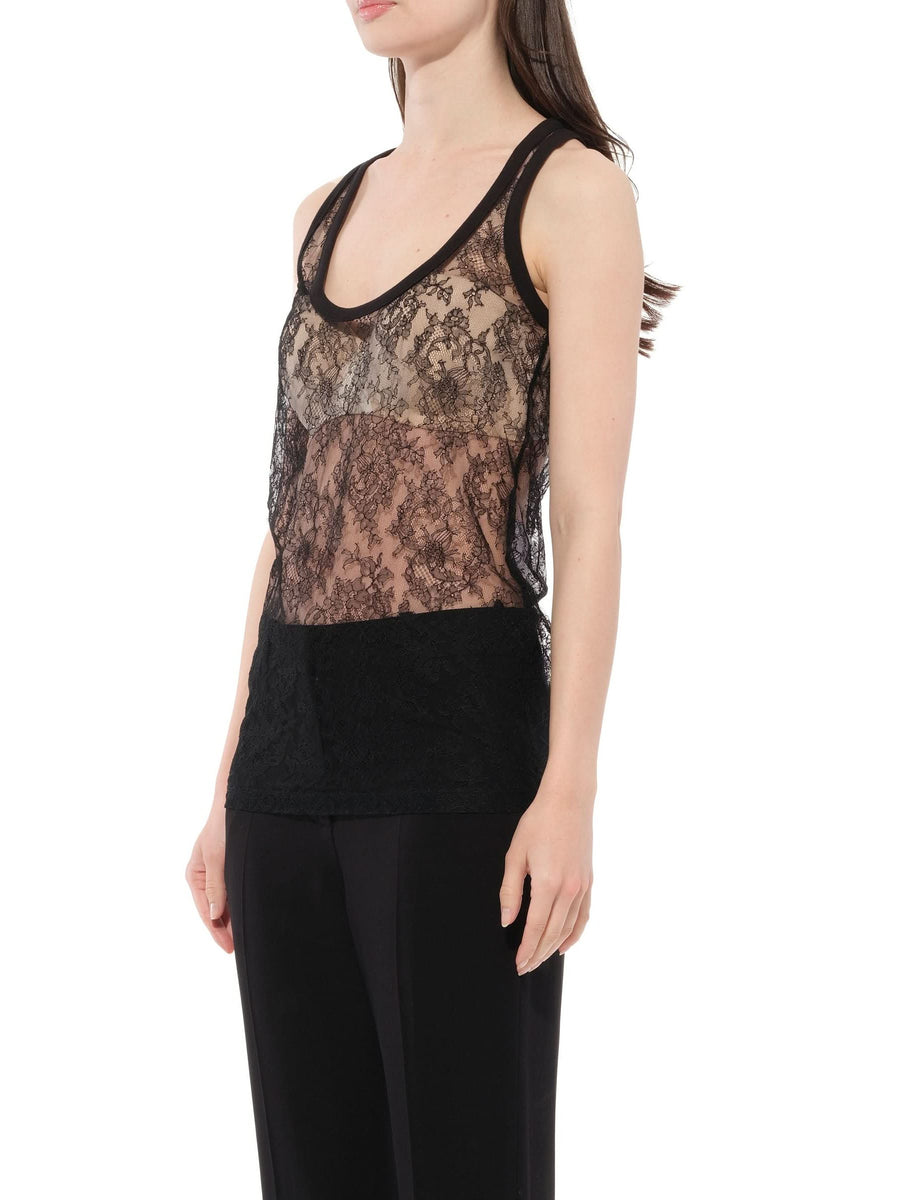 Sleeveless Sheer Top in Black