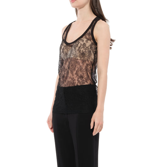 Sleveless Sheer Top in Black