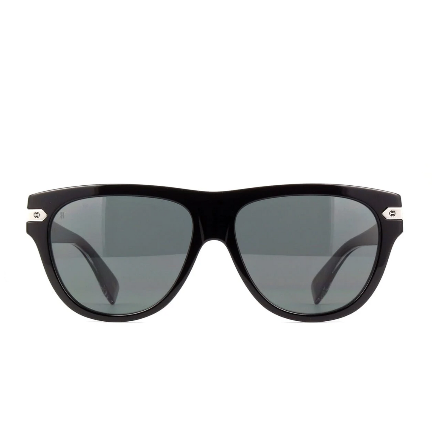 Black Aviator Sunglasses with Polar Solid Smoke Lens