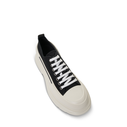 Tread Slick Canvas Lace-Up Shoes in Black/White