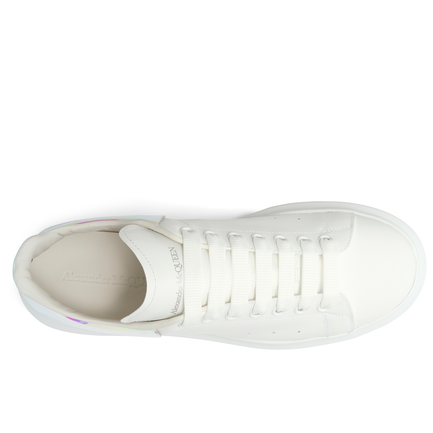 Larry Iridescent Heel Sneaker in White/Shock Pink