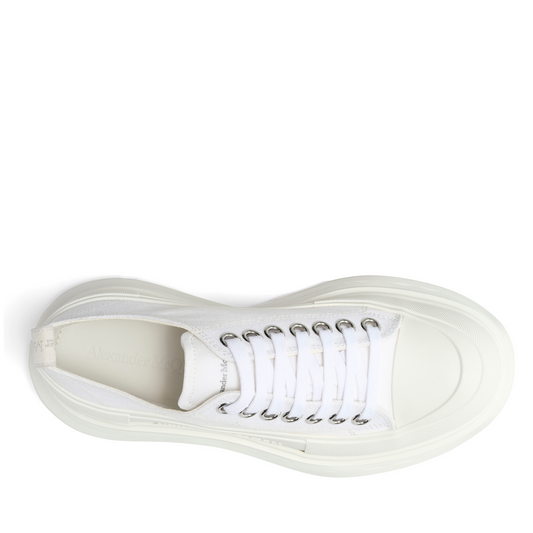 Tread Slick Canvas Lace-Up Shoes in White