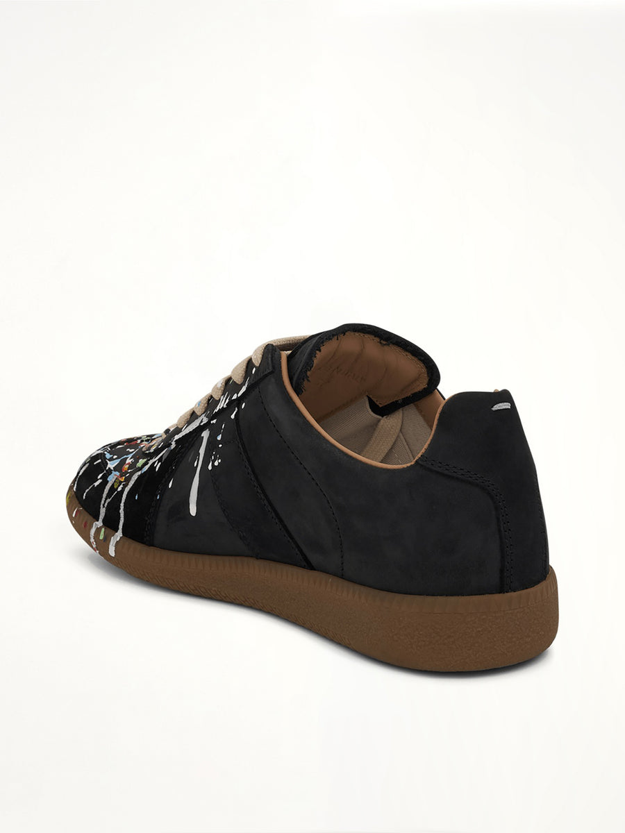 Replica Paint Splatter Sneaker in Black