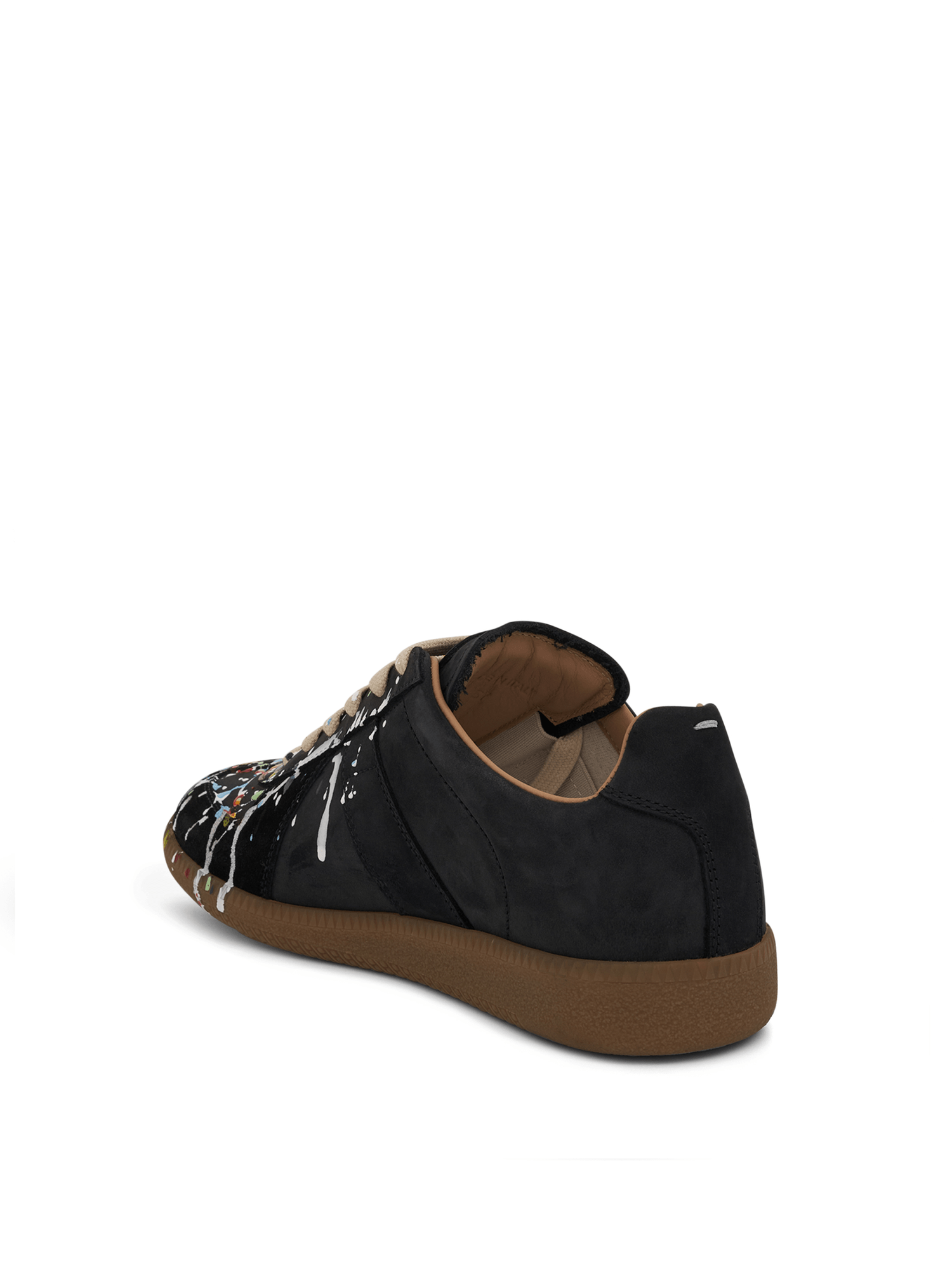 Replica Paint Splatter Sneaker in Black Back View | MAISON MARGIELA