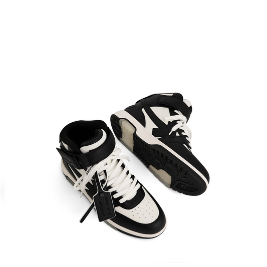 Out of Office Mid Top Leather Sneaker in White/Black