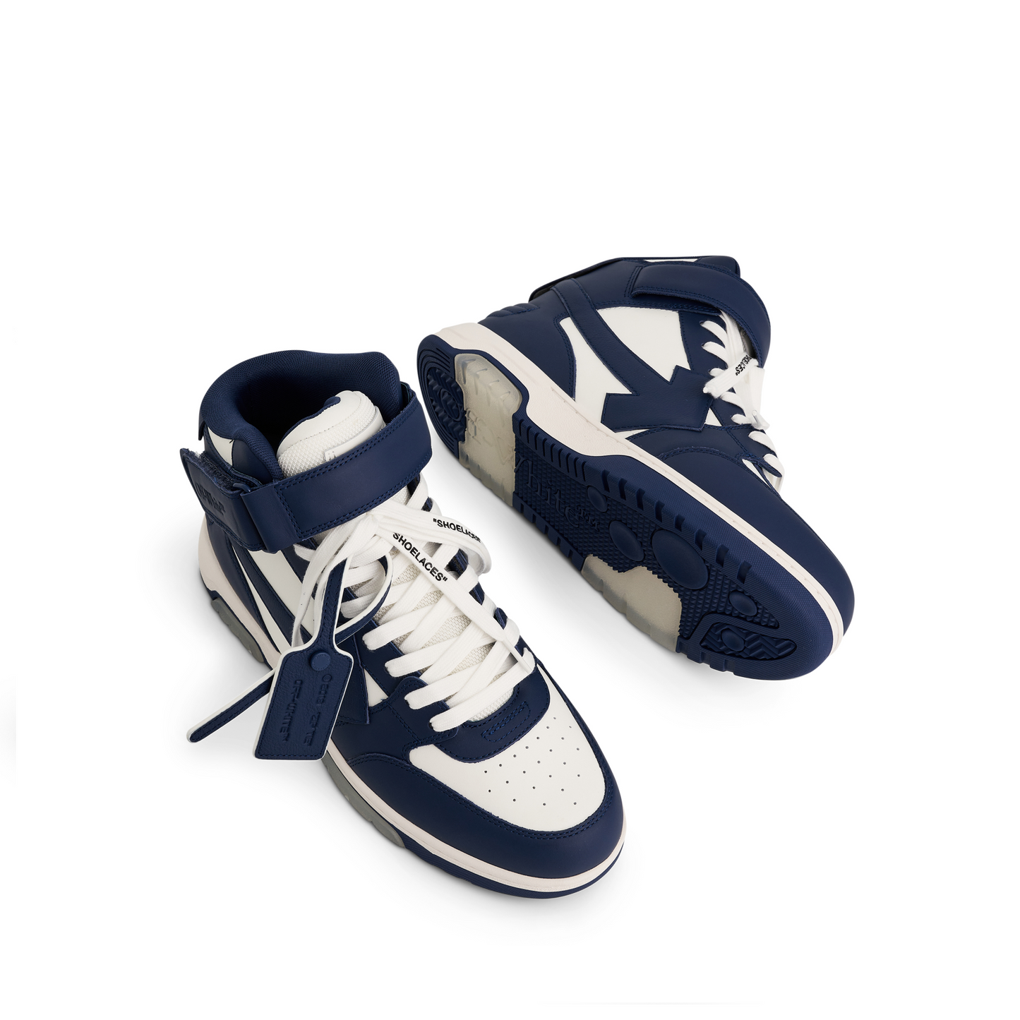 Out of Office Mid Top Leather Sneaker in White/Royal Blue