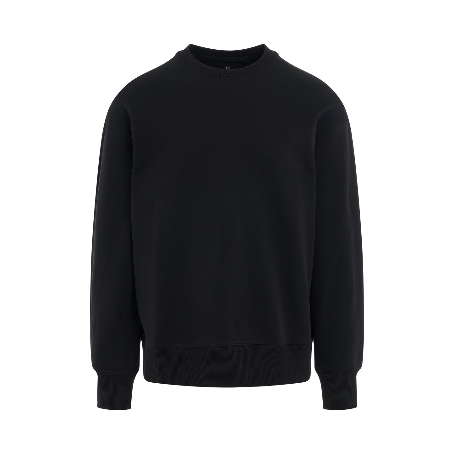 Organic Cotton Terry Crew Sweatershirt in Black