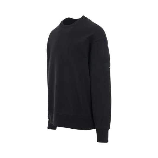 Organic Cotton Terry Crew Sweatershirt in Black