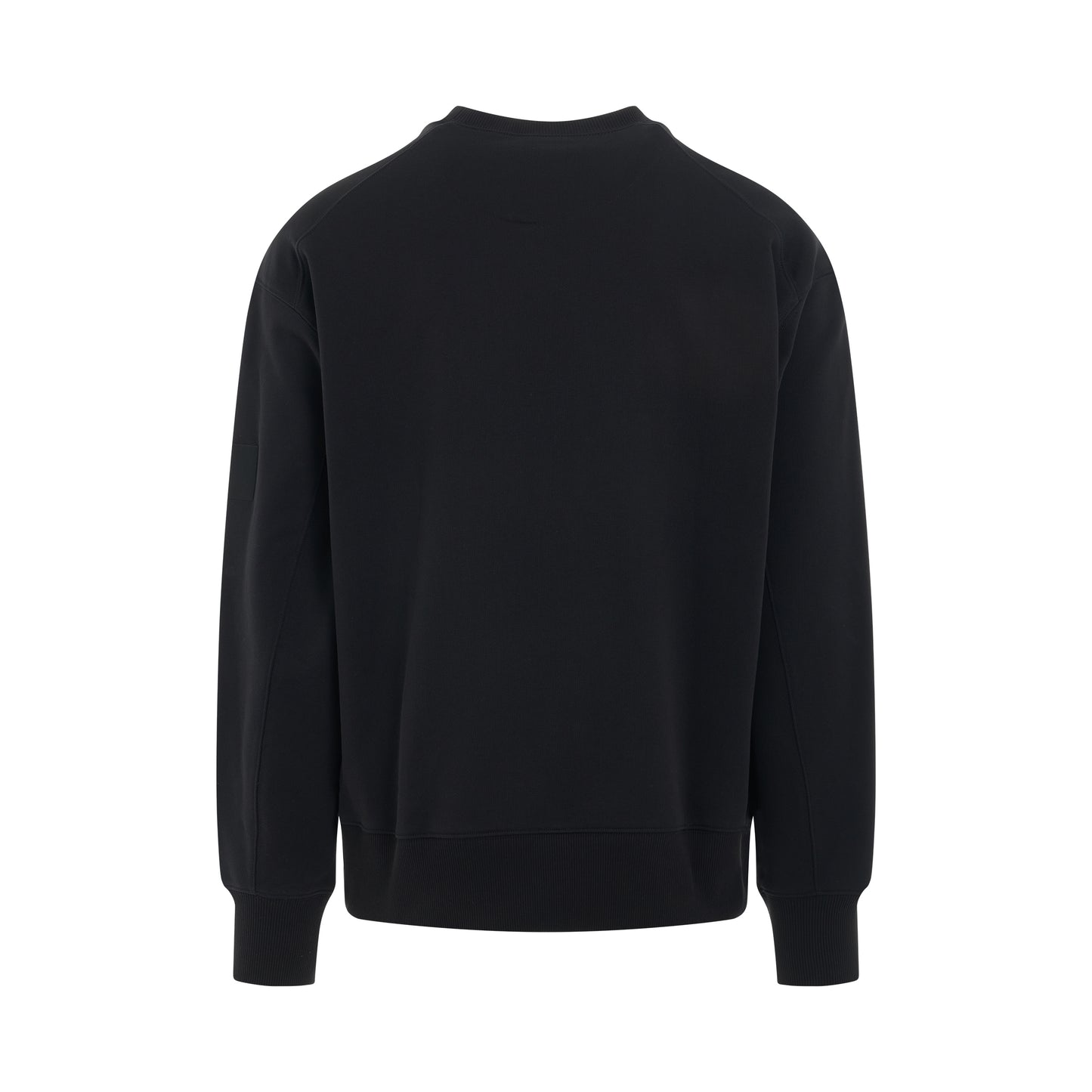 Organic Cotton Terry Crew Sweatershirt in Black