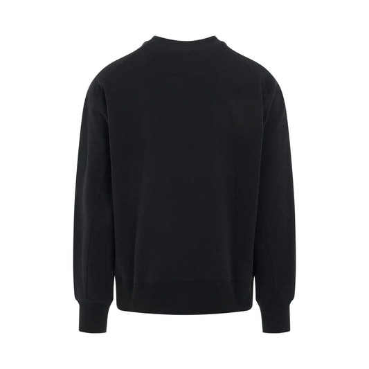 Organic Cotton Terry Crew Sweatershirt in Black