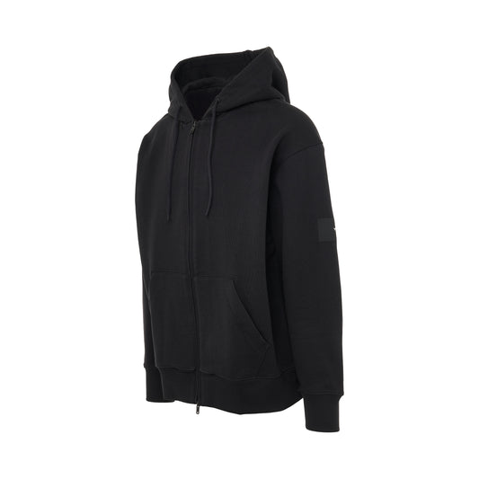 Front Zip Fastening Hoodie in Black