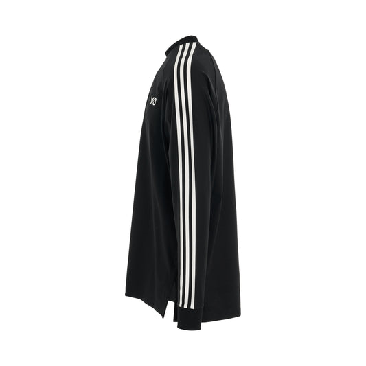 3 Stripes Long Sleeve T-shirt in Black/Off White