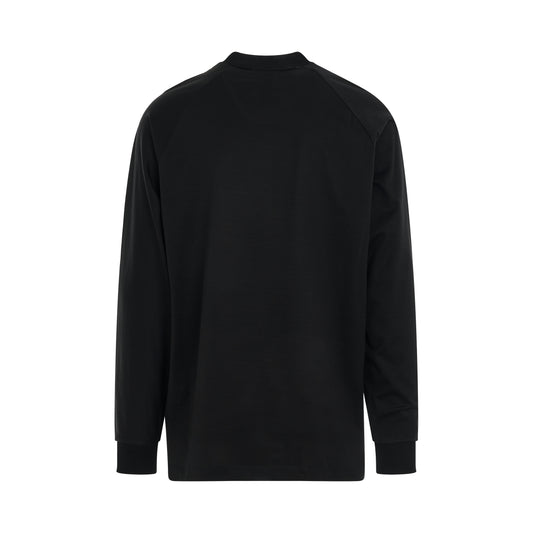 3 Stripes Long Sleeve T-shirt in Black/Off White