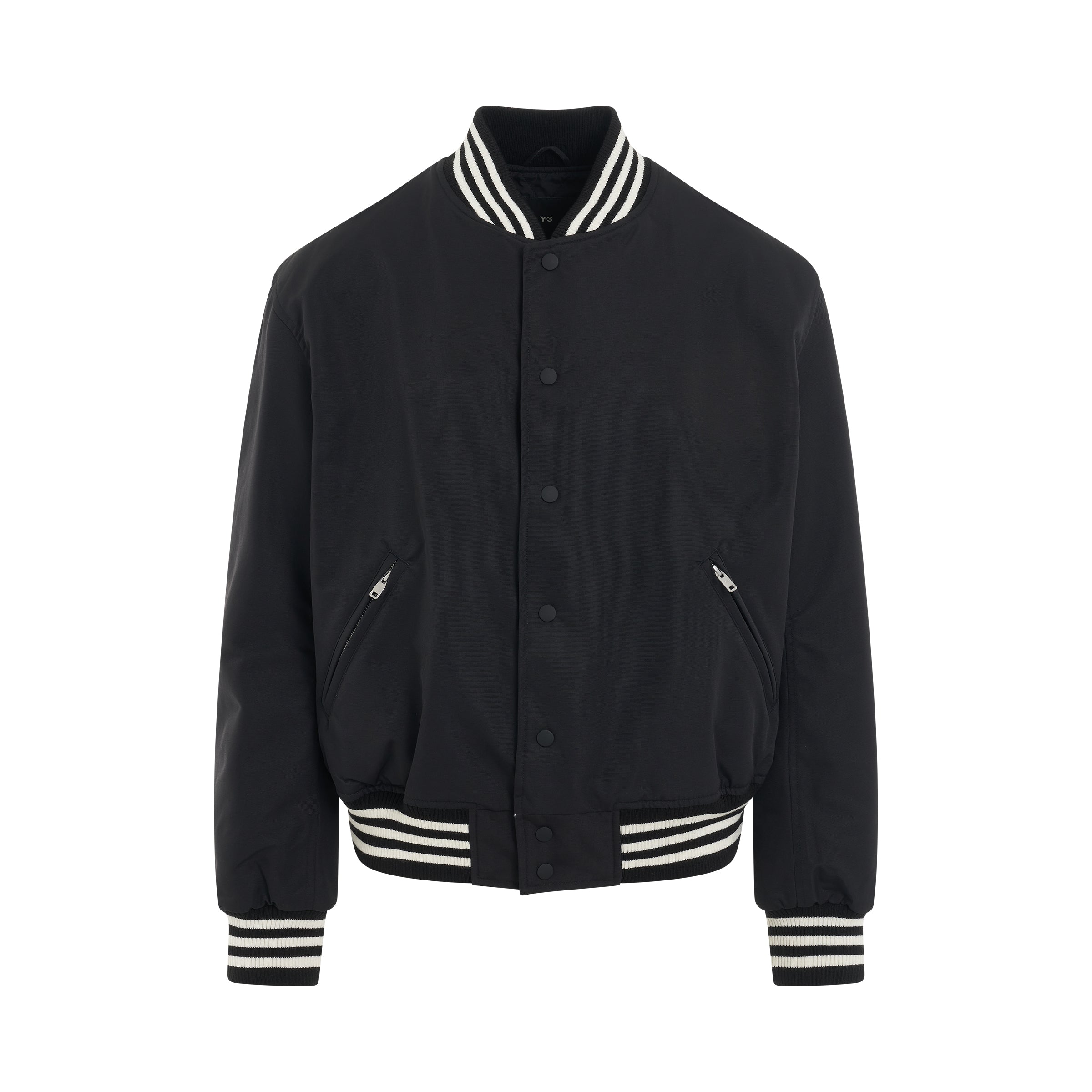 Varsity Team Jacket in Black/Off White