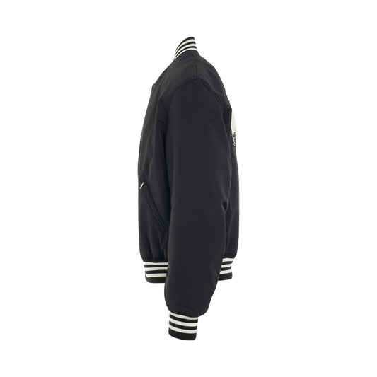 Varsity Team Jacket in Black/Off White