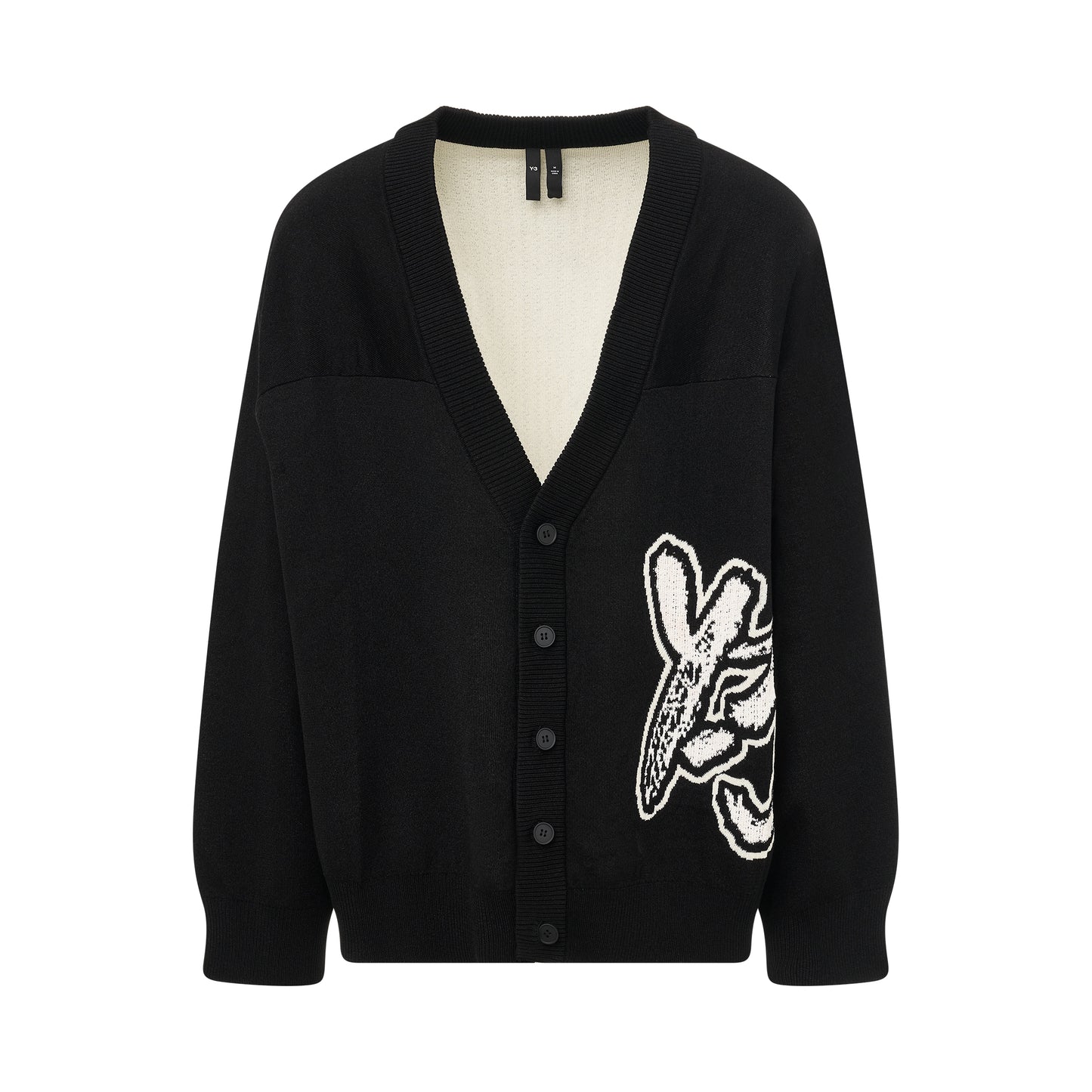 Logo Knitted Cardigan in Black