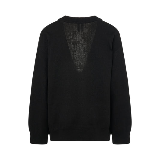 Logo Knitted Cardigan in Black