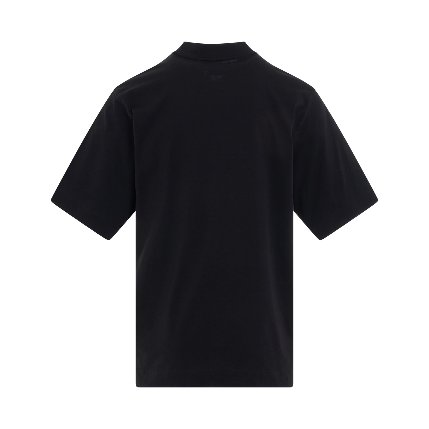 Half Zip Short Sleeve T-Shirt in Black