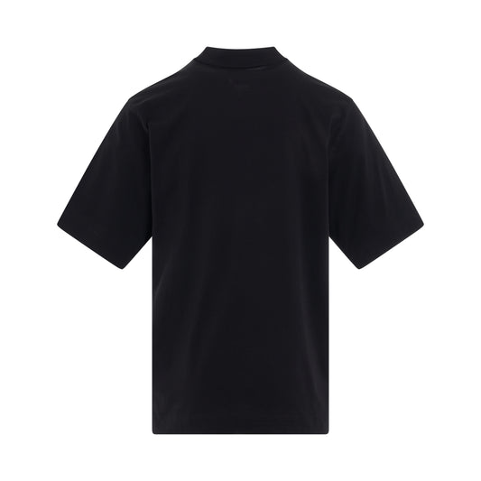 Half Zip Short Sleeve T-Shirt in Black