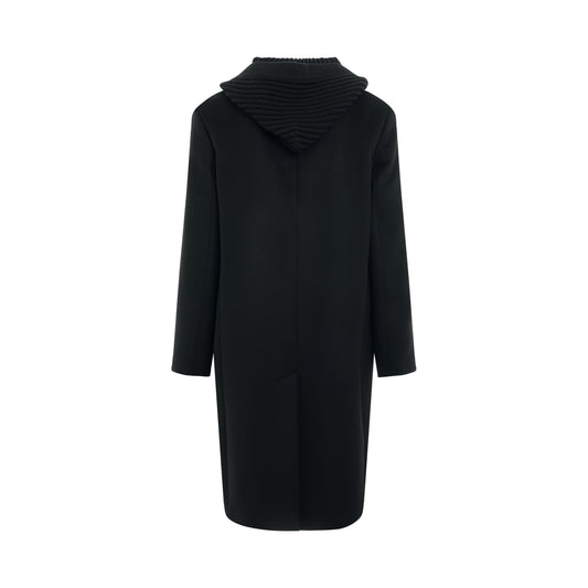 Hooded Long Coat in Black