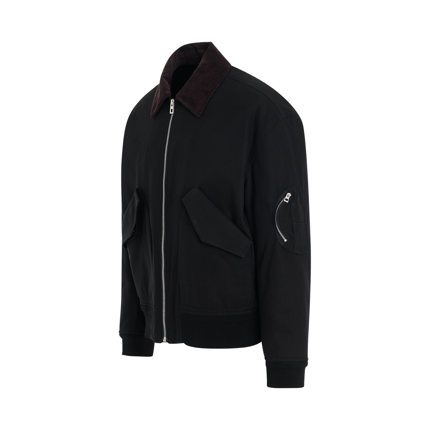 High Pocket Bomber Jacket in Black