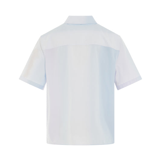 Fading Stripe Short Sleeve Shirt in Soft Blue