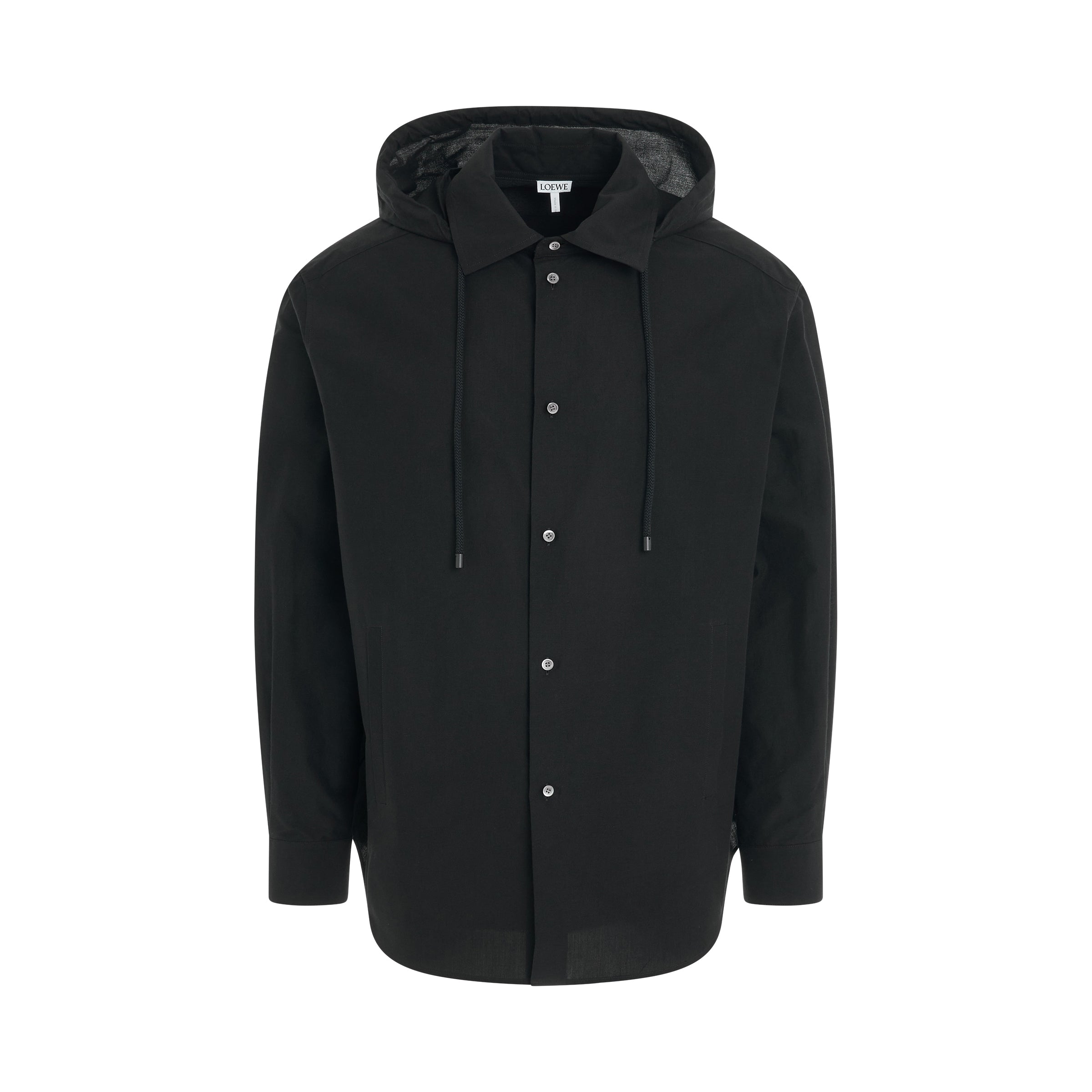 Anagram Jacquard Overshirt in Black