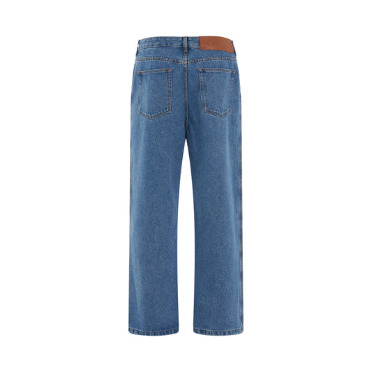 Anagram Baggy Jeans in Mid Blue Denim