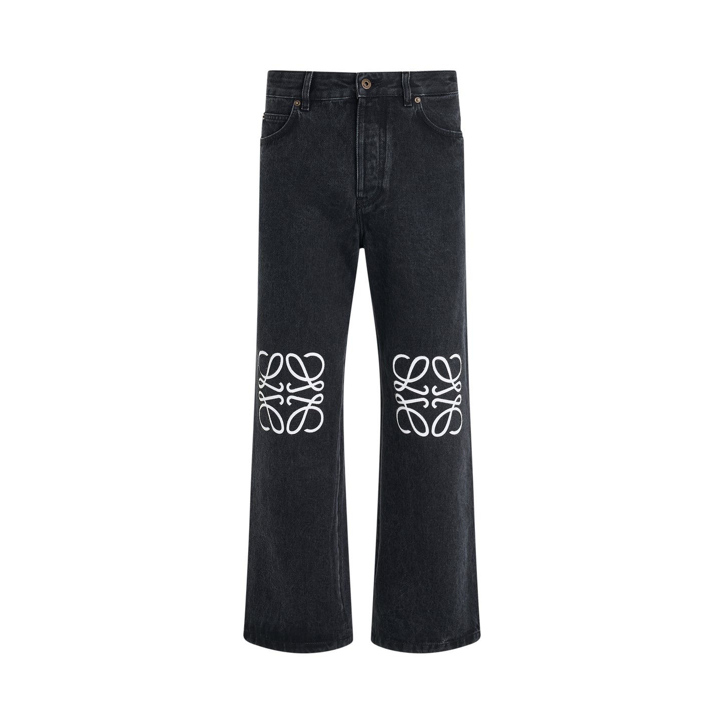 Anagram Baggy Jeans in Black Denim