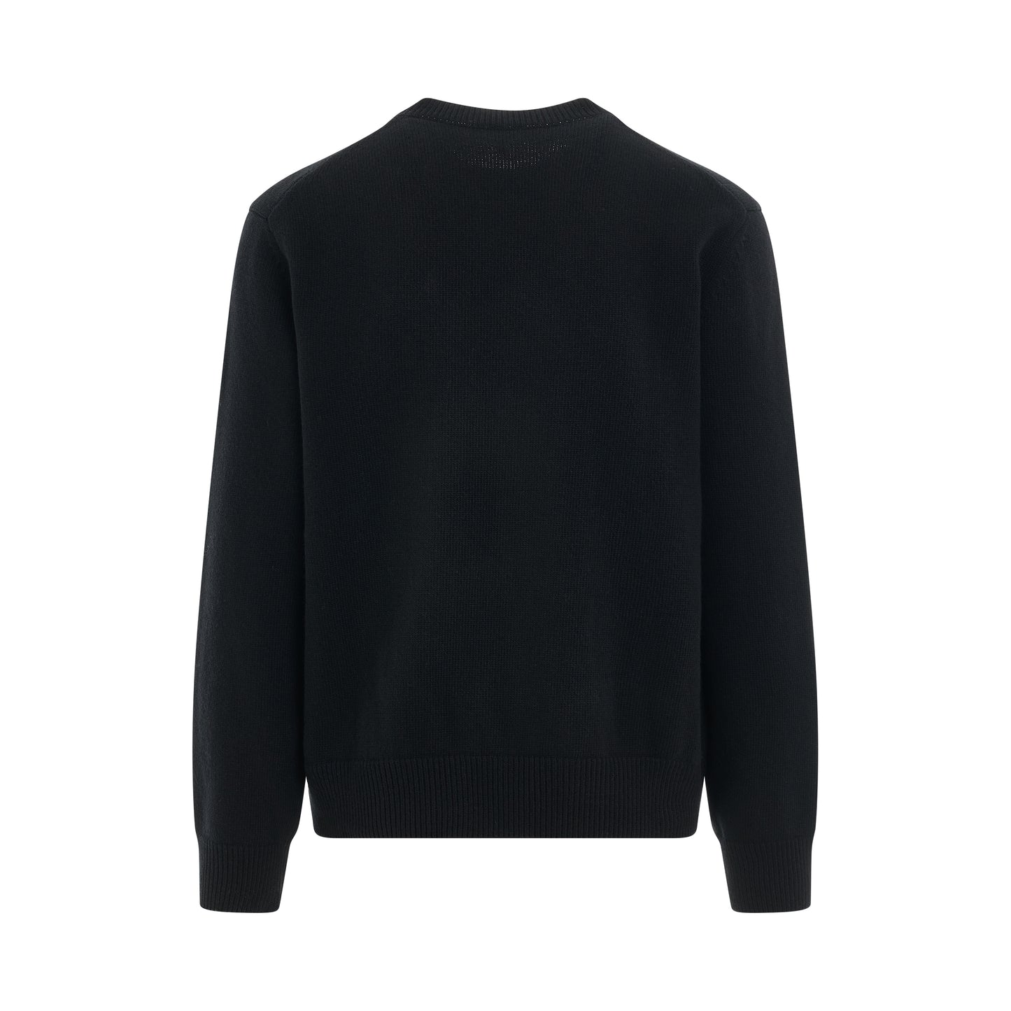 Anagram Embroidered Knit Sweater in Black