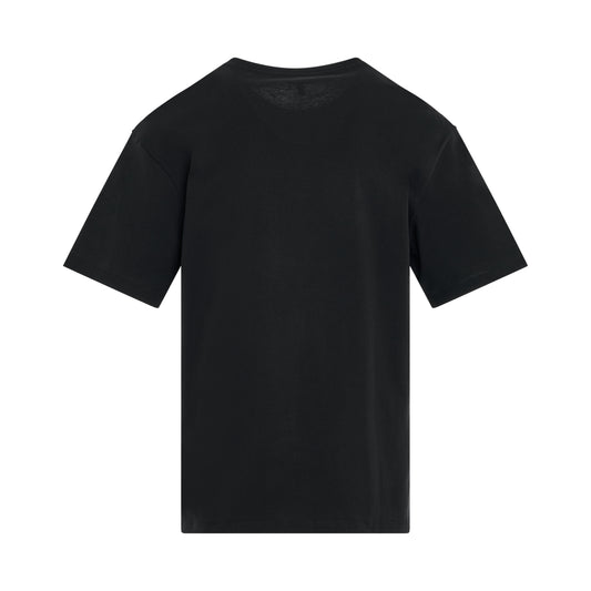 Embroidered Blurred Logo T-Shirt in Black/Multicolour