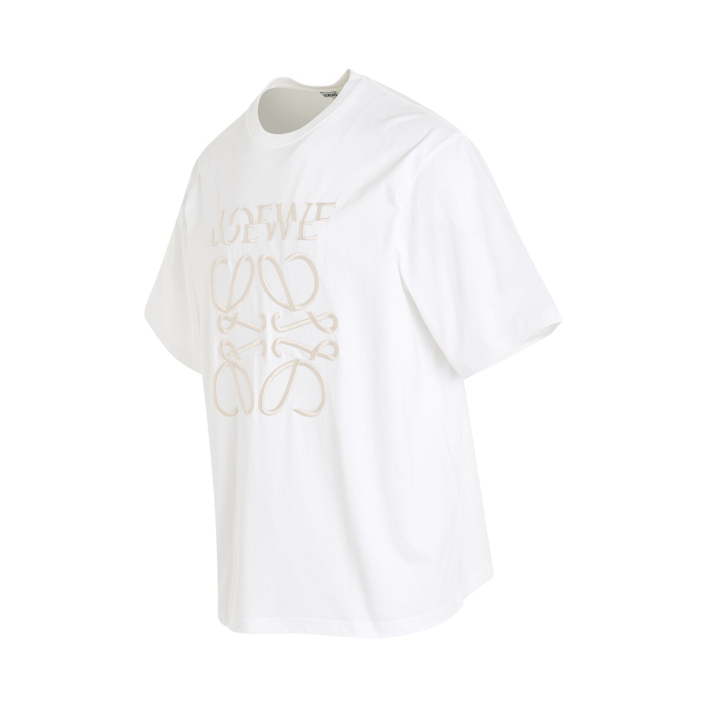 Embroidered Distorted Logo T-Shirt in Off White