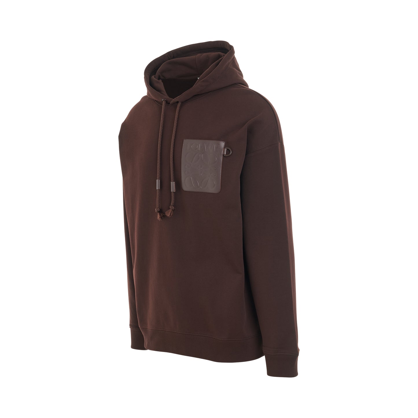 Anagram Patch Pocket Hoodie in Chocolate Brown